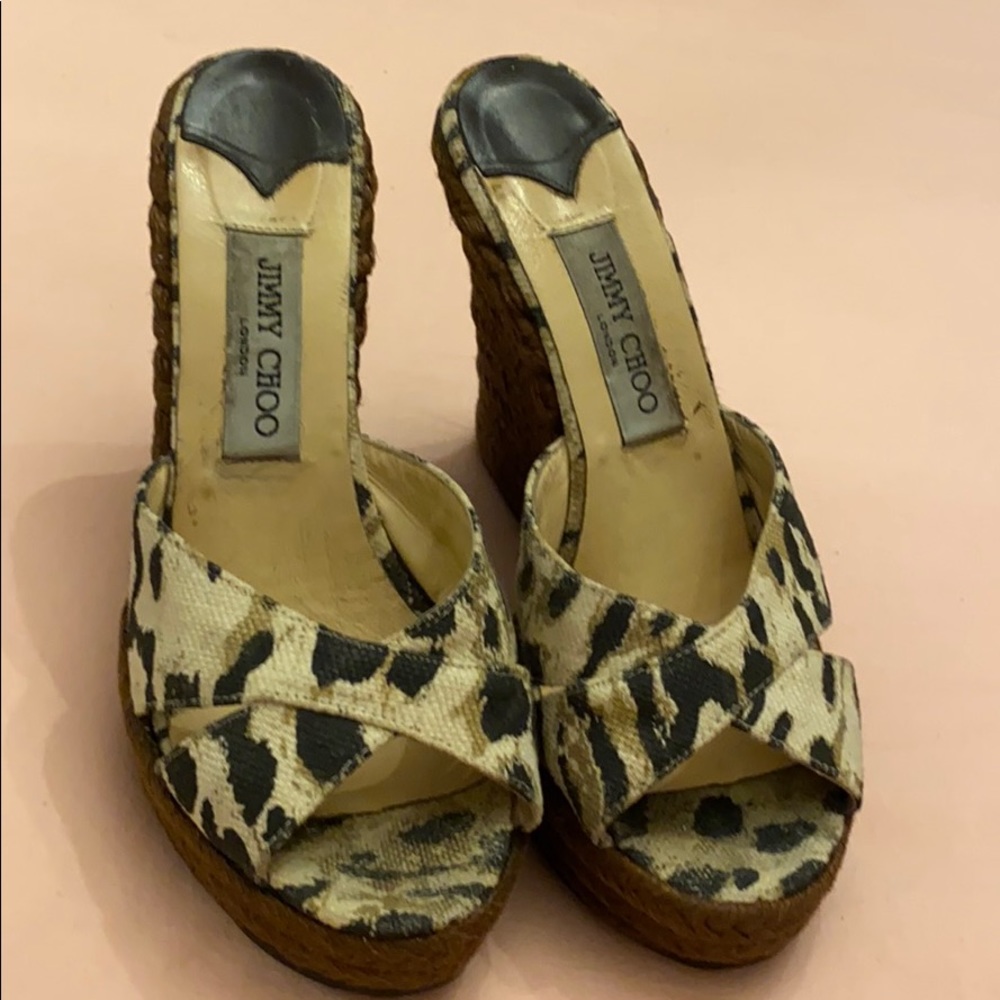 Animal print Jimmy Choo wedges size 39 - Picture 1 of 10